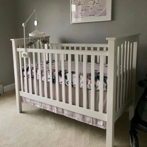 Pottery Barn Kids Amelia Crib Skirt in Dusty Lavender